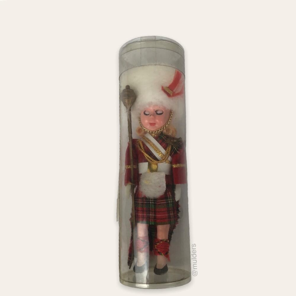 Vintage 1960s Royal Scots Dragoon Guards Scottish Christmas Doll Decor Figure